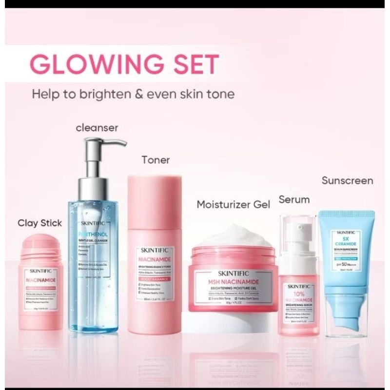 skintific paket glowing set