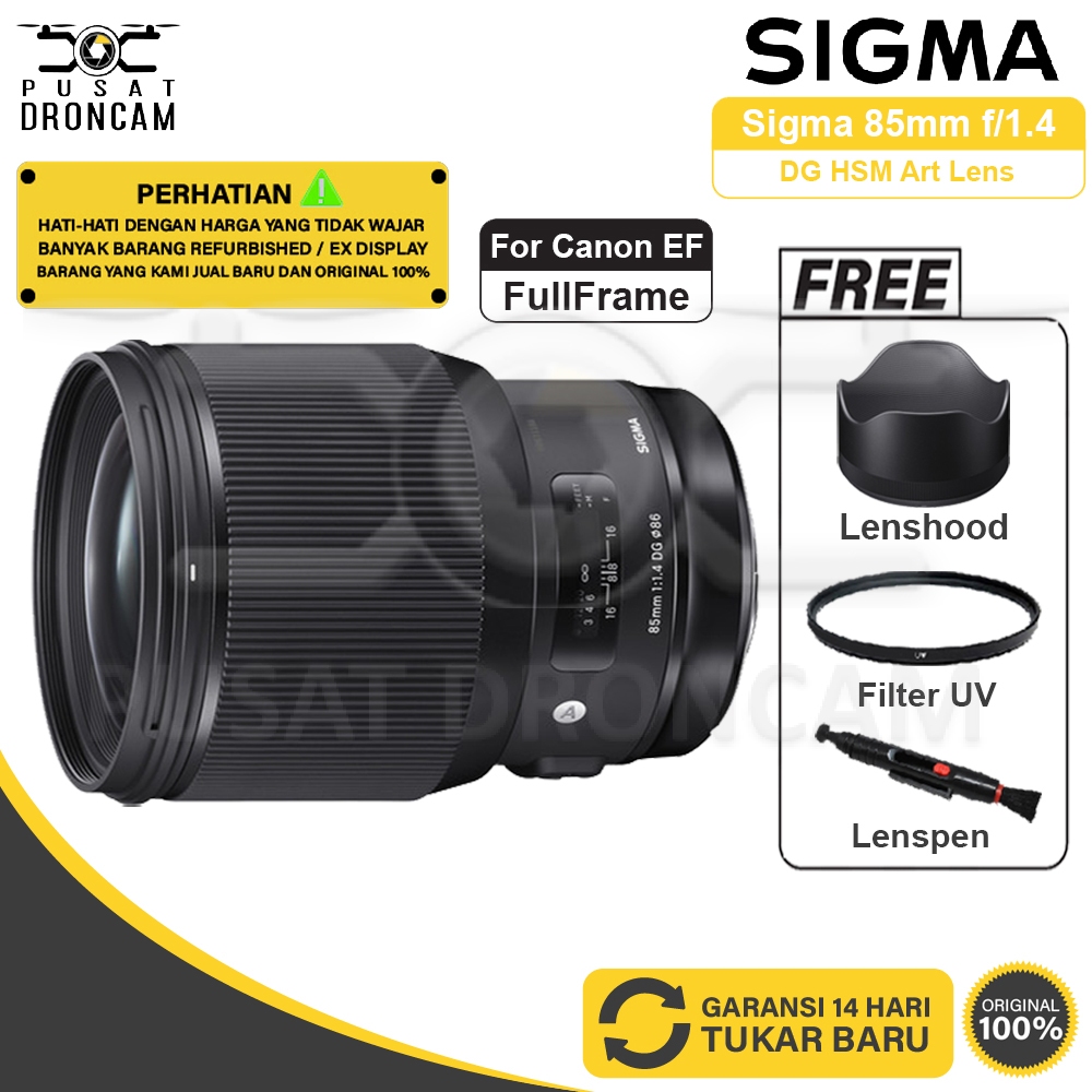 Sigma 85mm f1.4 DG HSM Art Lens for Canon EF / Nikon F / Sony E Lens - Lensa Sigma 85 mm f/1.4