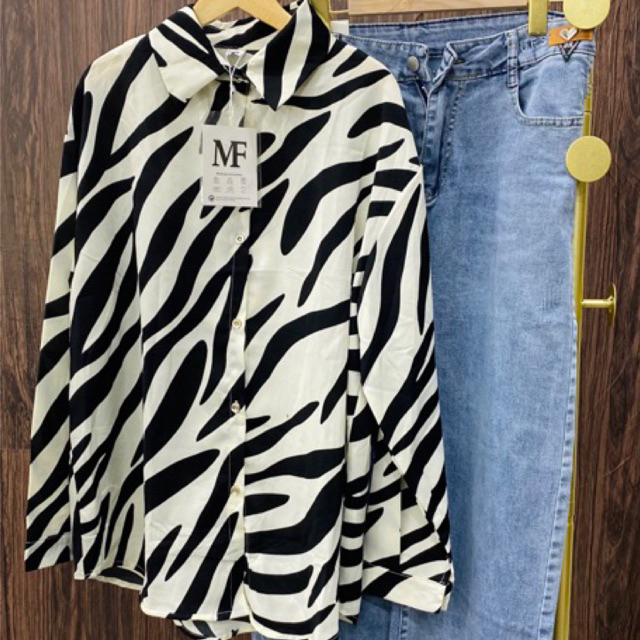 Kemeja wanita Motif Zebra