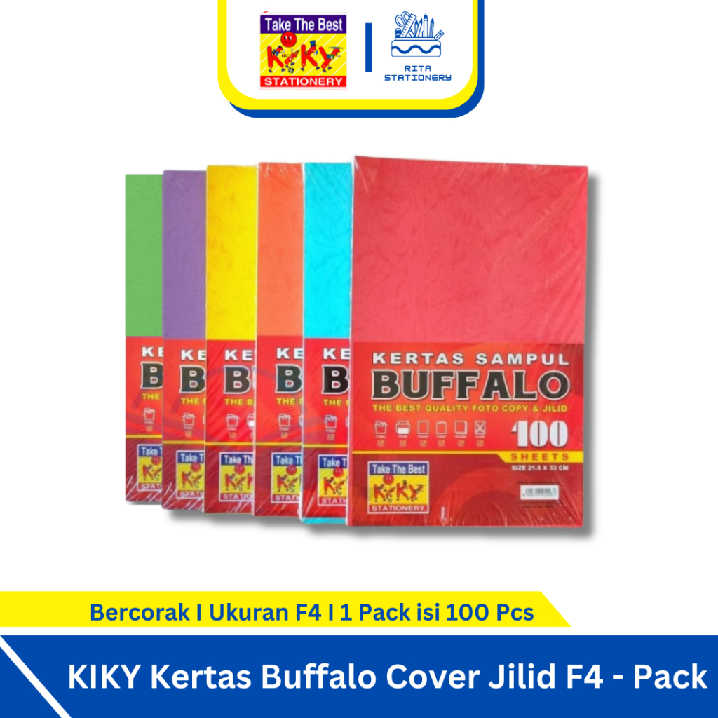 

KIKY Kertas Buffalo Corak / Kertas Cover Jilid Bertekstur corak F4 isi 100 Lembar - Pack