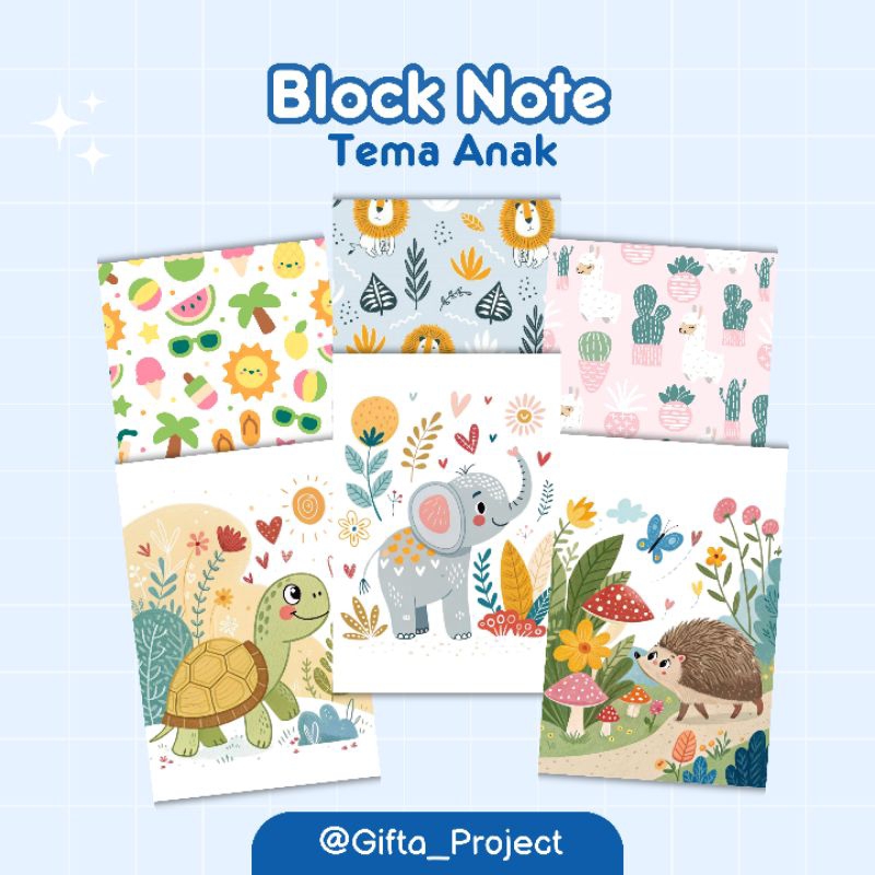 

Block Note NoteBook Tema Kartun Custom Size A6 Gifta Project
