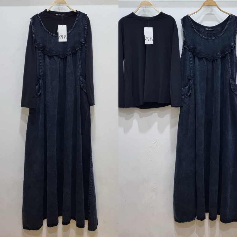 2 In One / Set Jeans Zara / Set Wanita Terbaru / Set Wanita Bahan Jeans / Inner+Daleman / Set Jeans 