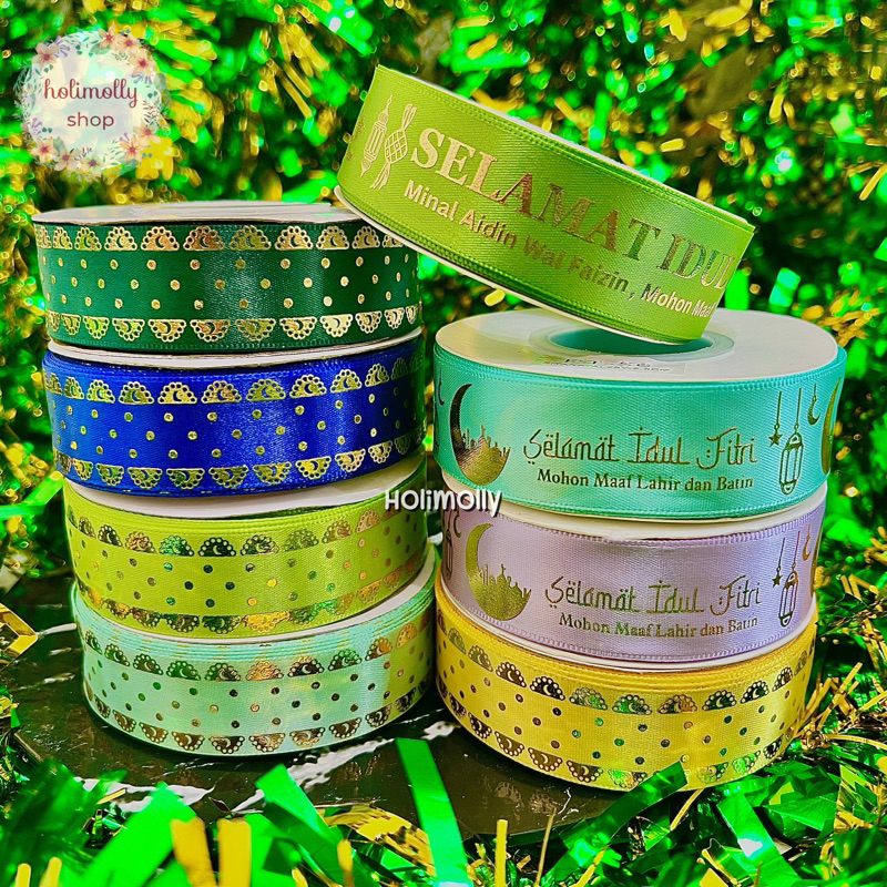 

[ PANJANG 23 METER ] PITA ROLL SATIN LEBARAN / IDUL FITRI 25 YARD / HAMPERS, KADO, GIFT SET