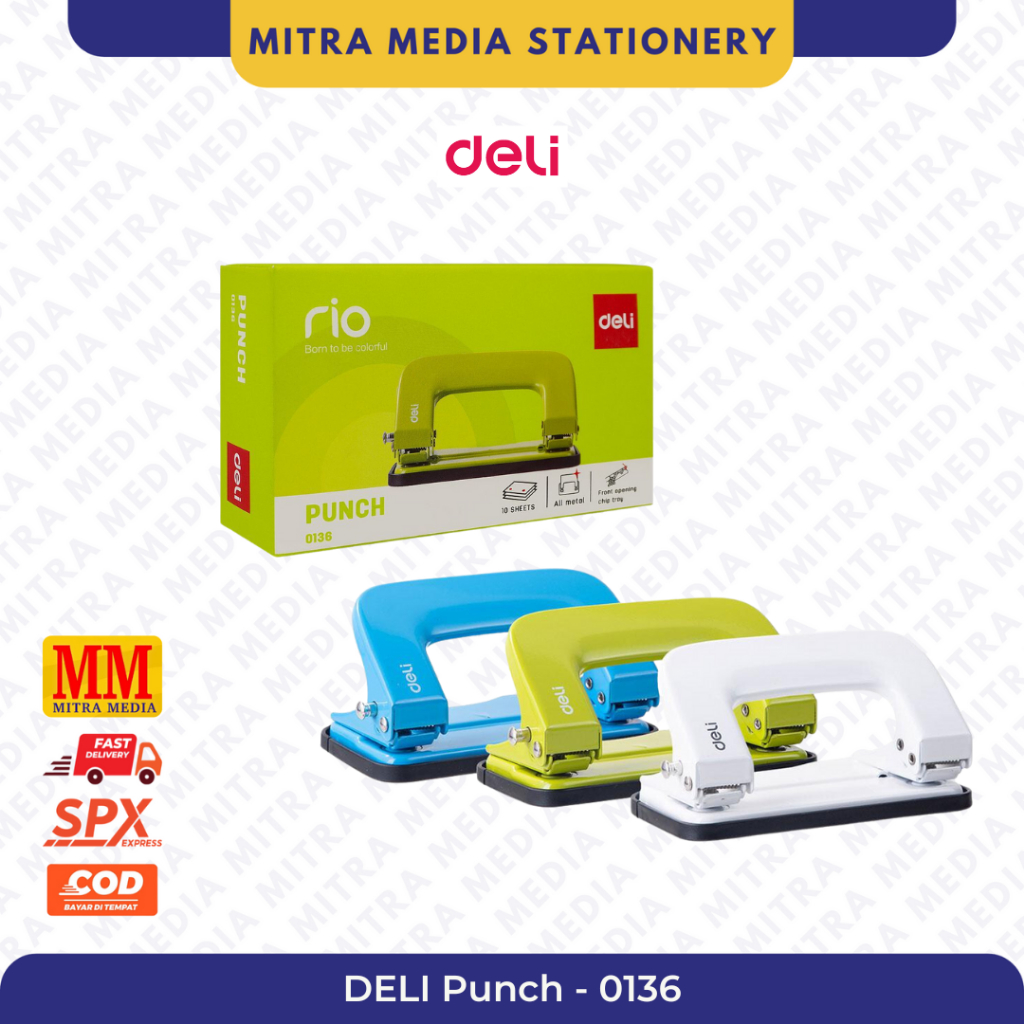 

Deli Rio Punch - 0136 / Pelubang Kertas / Pembolong Kertas Warna