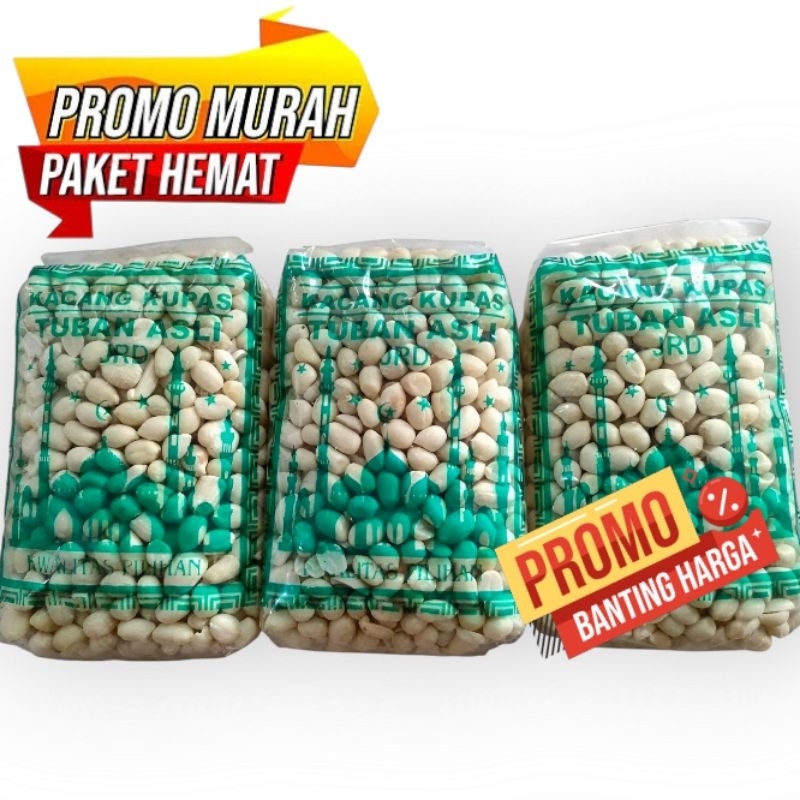 

paket murah!!!3 bungkus kacang kupas Tuban 350 gram halal bisa cod