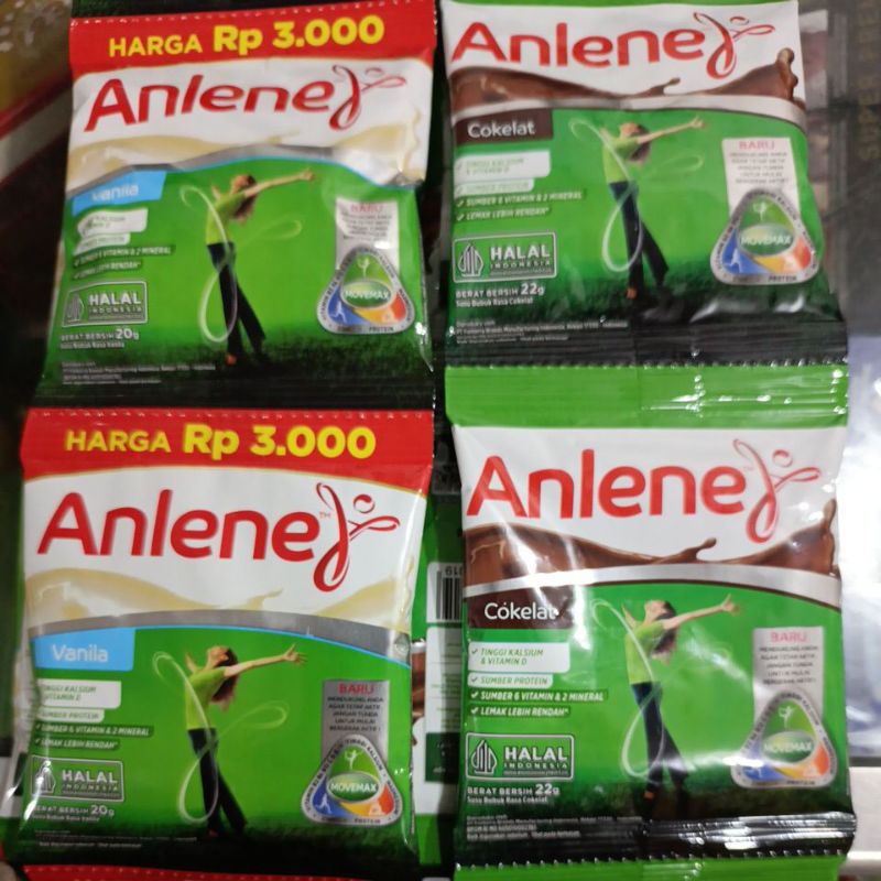 

anlene sachet vanilla 20gr/coklat 22gr