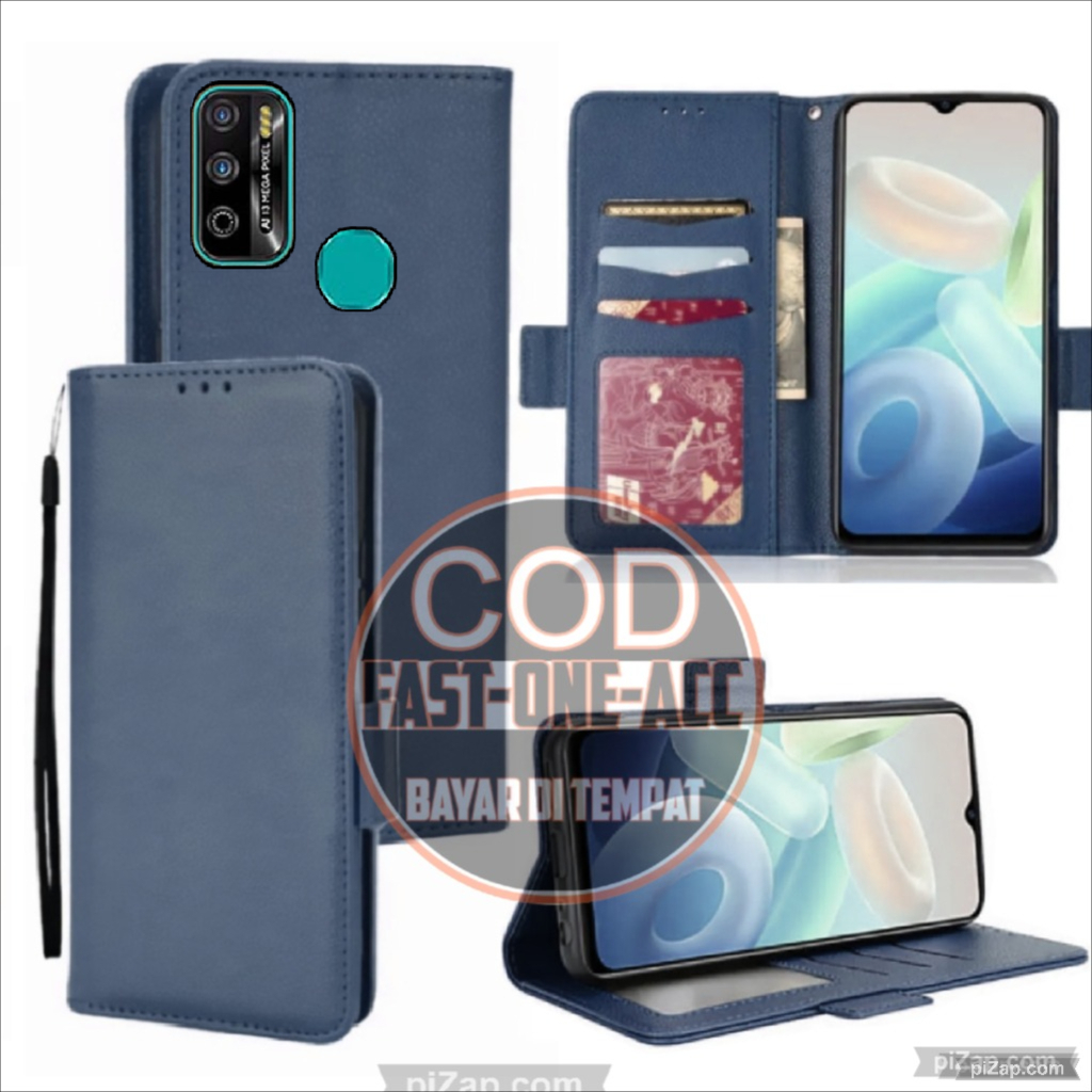 CASE HP INFINIX HOT 9 PLAY - CASING DOMPET-FLIP COVER LEATHER-SARUNG HP