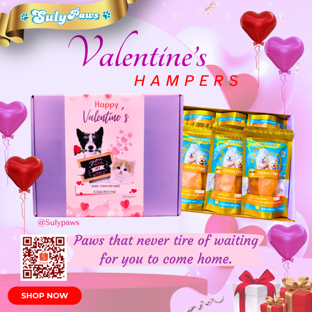 

Hampers Box (Kotak Kado) Valentine untuk Cemilan Anjing Dog Snack Treats