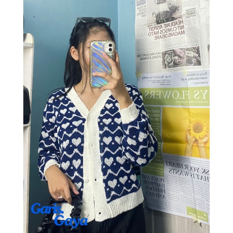 Cardigan Oversize Love zigzag – Korean Vibes Casual Chic Aesthetic & Cute