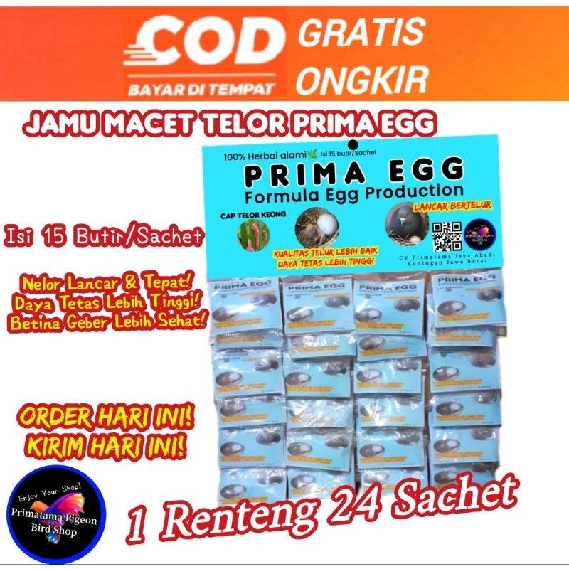 Jamu Macet Telor Prima Egg Telor Keong 1 Renteng Vitamin Obat Jamu Burung Merpati Lancar Bertelur