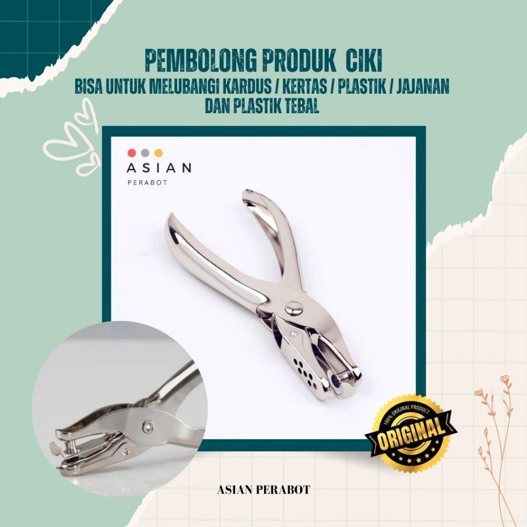 

Asianperabot - Ori PEMBOLONG KARDUS PLASTIK KERTAS CIKI JAJANAN dll Alat VIRAL TIKTOK pelubang kertas TEBAL SAMPAI 8 LEMBAR /pembolong 1 hole 1 Lubang /PUNCHER SATU LUBANG Punch One Hole / DIAMETER LUBANG 6mm - KEMBANGDESA