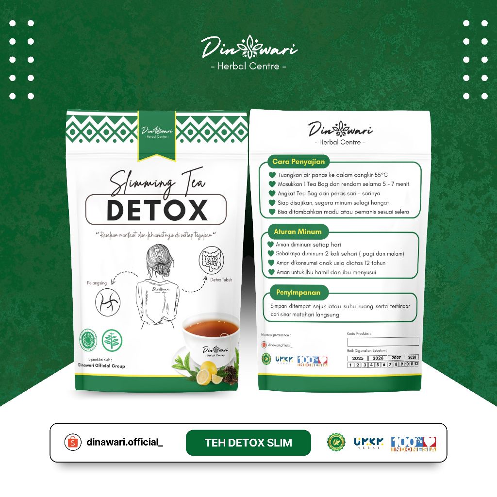

Dinawari Slimming Tea & Detox Tea | Teh Pelangsing Herbal Alami | Teh Diet | Peluntur Lemak