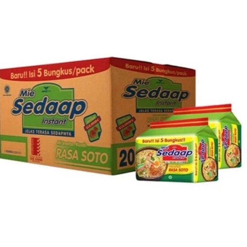 

Mie Sedaap Instan Rasa Soto Bag x 5 Pcs [ 1 Dus isi 8 Bag ]