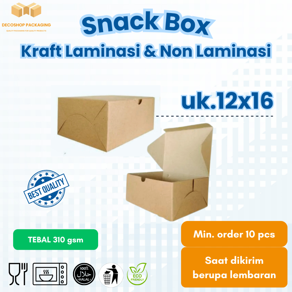 Snack Box Dus Kue Box Snack Snack Box Isi 4 macam Kraft Motif Laminasi & Non Laminasi / box snack ko