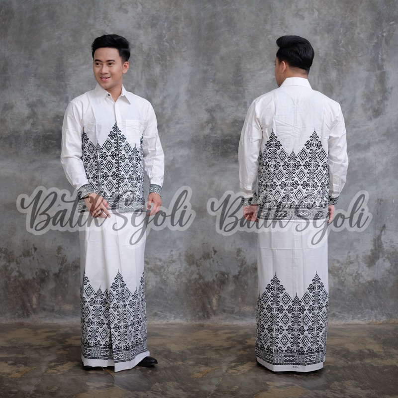 TERBARU SETELAN KEMEJA KOKO DAN SARUNG PRIA DEWASA SET BAJU MUSLIM