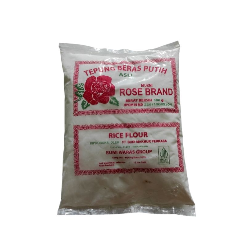 

Tepung beras Putih Rose brand isi 500g