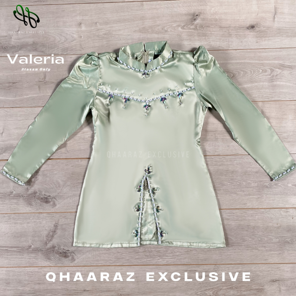 Valeria Atasan Baju Kurung Melayu Wanita Modern Slimfit Pakaian Kondangan Tunik Kebaya Pesta Muslim 
