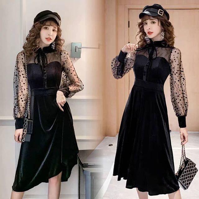 Victorian velvet black dress [Vyloved Preloved] midi | prom dress | party dress | black tie | dress 