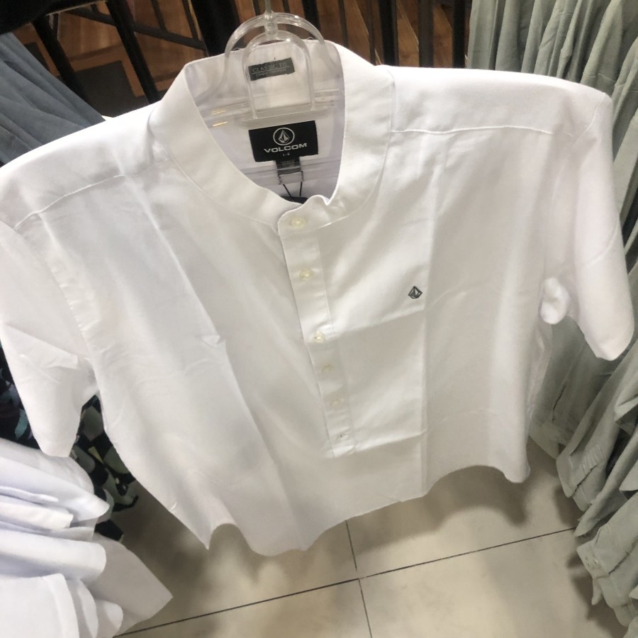 Kemeja pria volcom original helig short sleeve shirt white