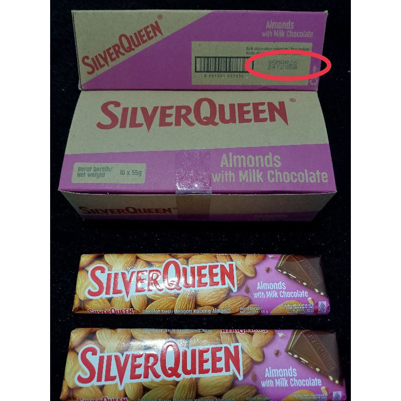 

Silverqueen Almond 55gr Box isi 10pcs