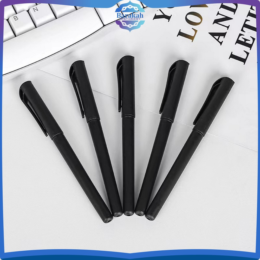 

Pena Alat Tulis Kantor Sekolah Pens Black / Pulpen Hitam 0.7mm Motif Polos Tinta Hitam Simple Ballpoint Barakah Stationery A45