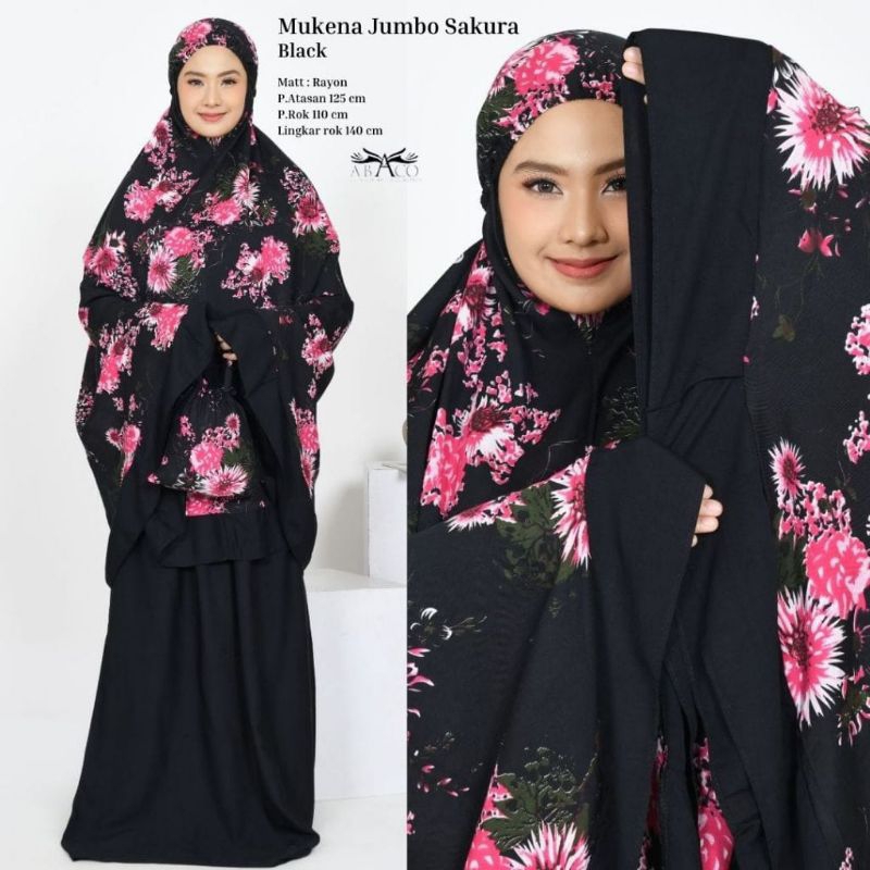 mukena bali jumbo motip sakura