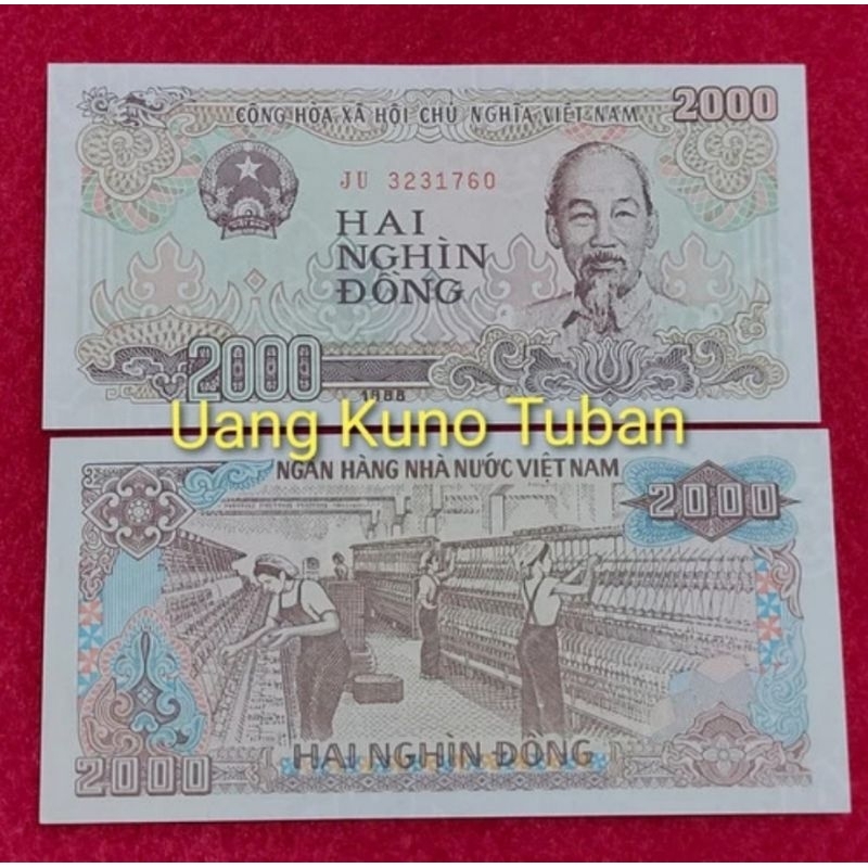 uang kertas asing 2000 Dong Vietnam