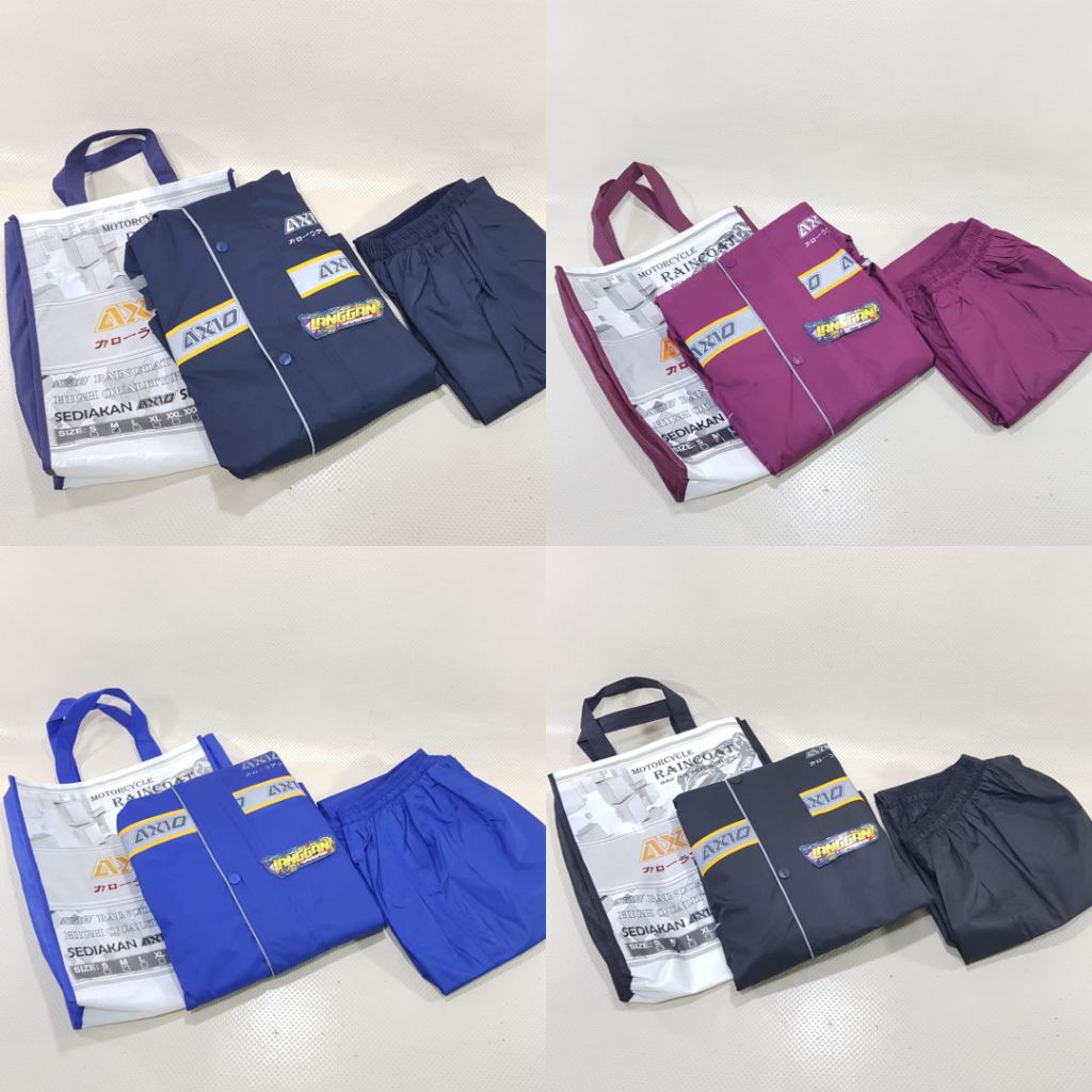 Rain Coat Mantel Jas Hujan AXIO Parasut 882 Stel Jaket Celana Stelan M L XL XXL XXXL 2XL 3XL