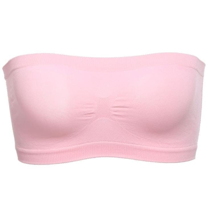 Bra Kemben Seamless Jaring Belakang Wanita Tanpa Tali Anti Slip Bh Cewek Crop Tanpa Busa
