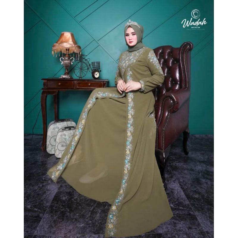 Wadah Muslim - Gamis Ceruty Bordir