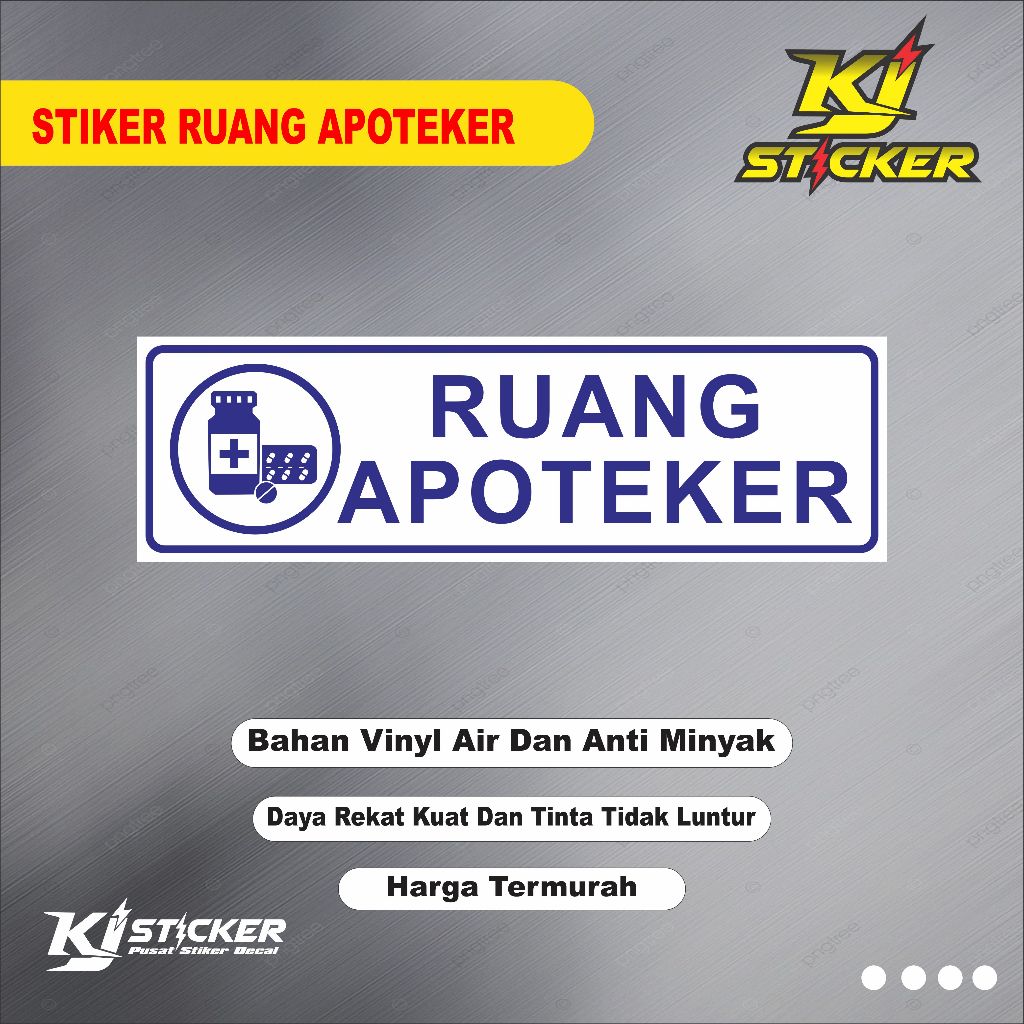 

KJ STIKER Promo Stiker Ruang Apoteker / Stiker Apotek / Stiker Obat / Stiker Klinik / Stiker Puskesmas