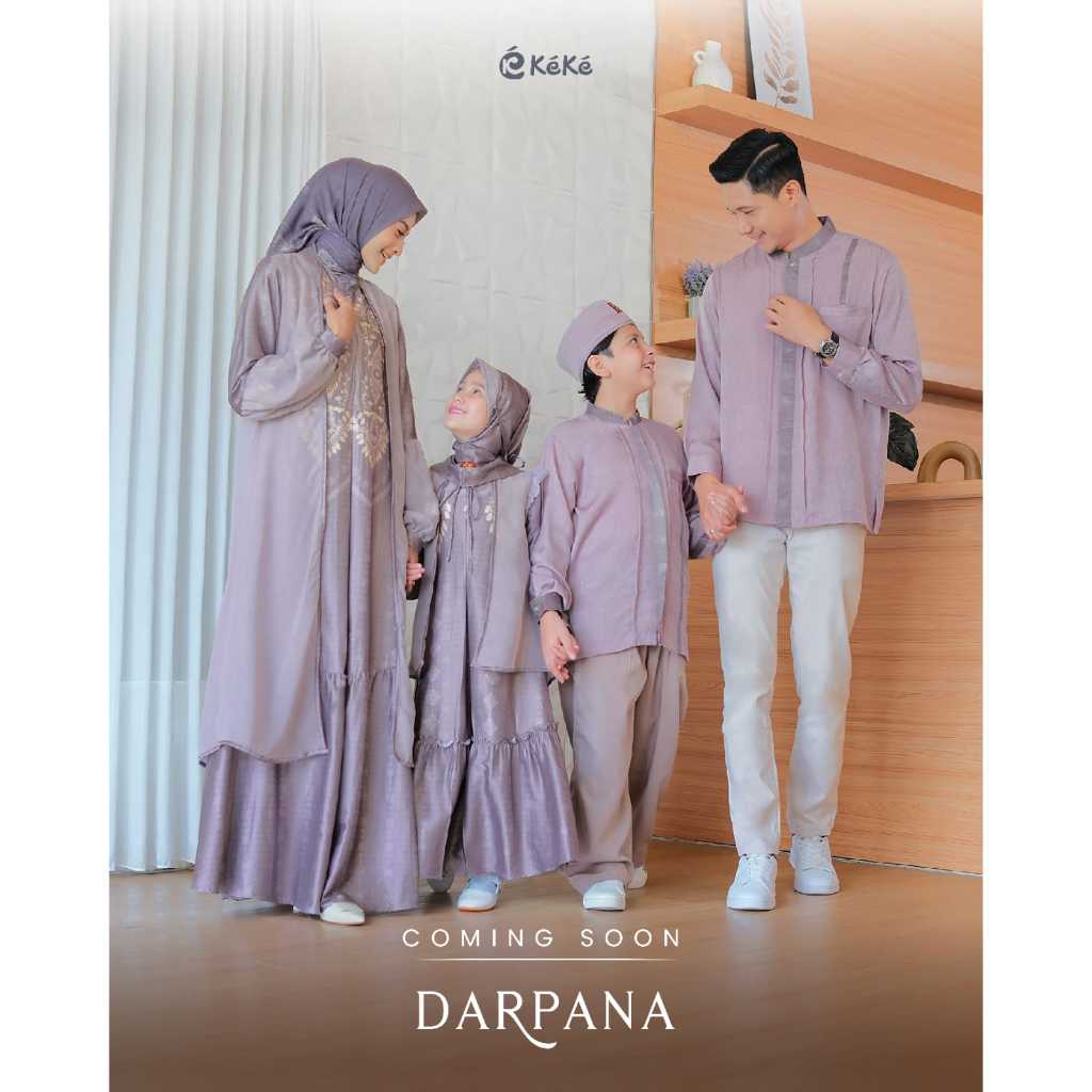 Gamis Sarimbit Lebaran 2025 Darpana Bleached Mauve/Baju Couple Keke Darpana Bleached Mauve/Gamis Ria