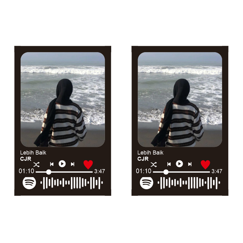 Gantungan Kunci Akrilik Foto Custom Spotify || Ganci Foto Polaroid || Ganci custom playlist foto