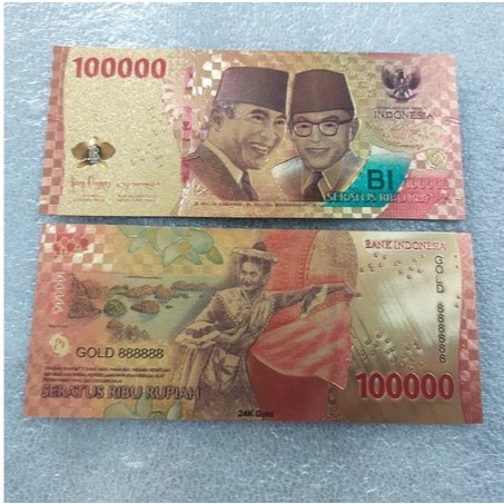 Uang gold foil negara indonesia langka