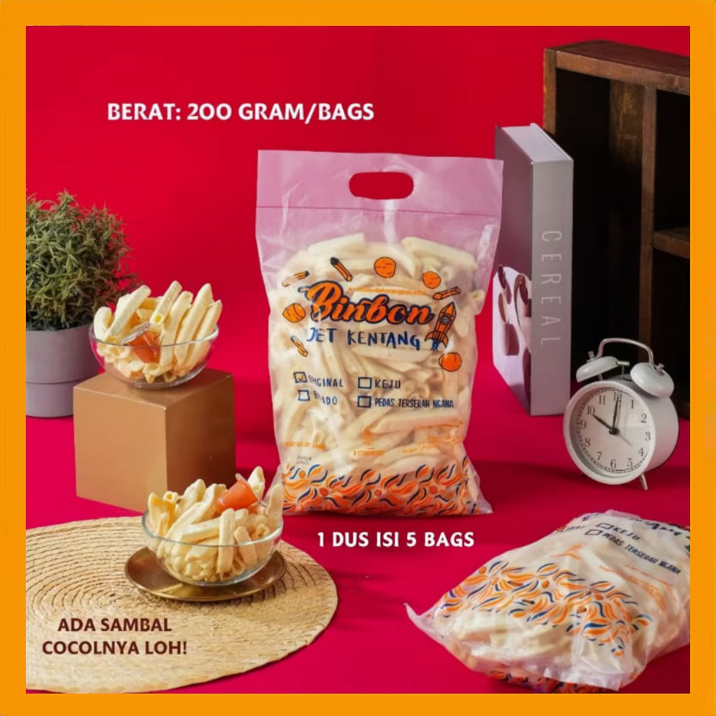 

[COD] BINBON JET KENTANG KEJU BALADO 200GR / SNACK KENTANG GURIH PEDAS