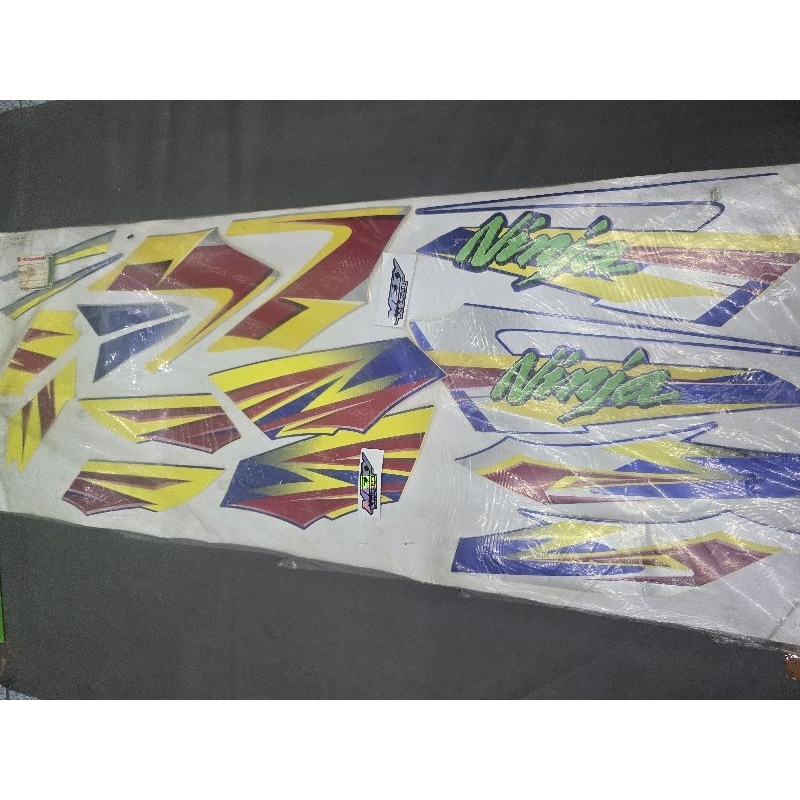 STRIPING STIKER POLET NINJA SS  BIRU MERAH KUNING 40210-0602 ORIGINAL NINJA DUA TAK NINJA SS NINJA R