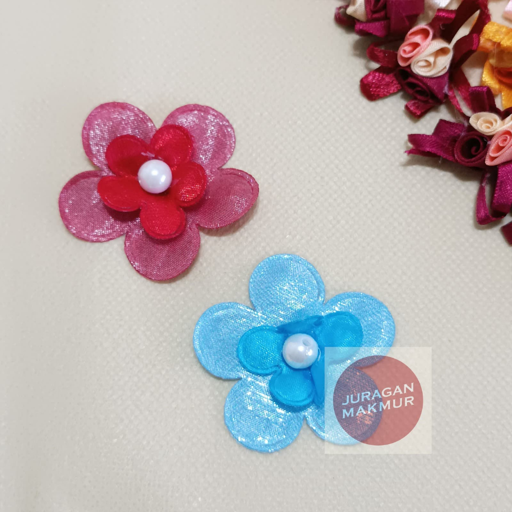 [12 pcs] Aplikasi Bunga Pakaian - Hiasan Tempelan Bunga Baju - Aksesoris Bunga Pakaian - Aplikasi Pi