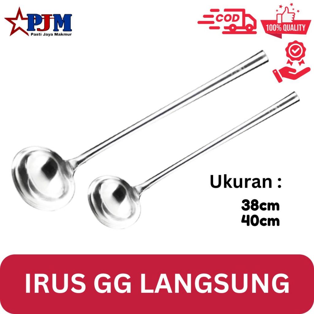 Irus Gagang Langsung 2 uk /Irus Kuah/Irus Tumis Panjang Stainless