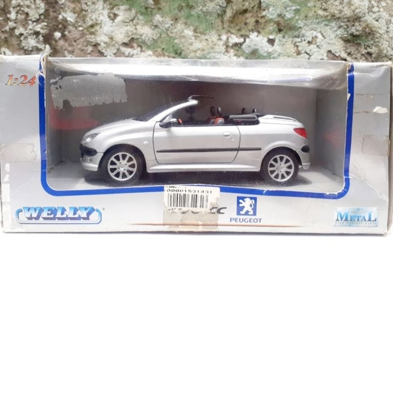 diecast miniatur mobilan welly peugeot 206 1:24 bekas