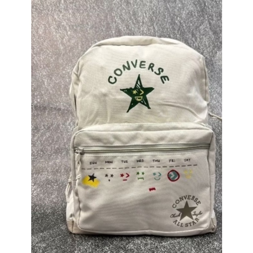 TAS RANSEL CONVERSE ALL STAR MOTIF CALENDAR ORIGINAL WHITE BACKPACK