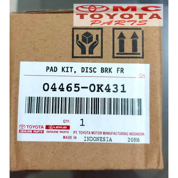 Brake Pad Kampas Rem Depan Innova Reborn Original Toyota 04465-0K431