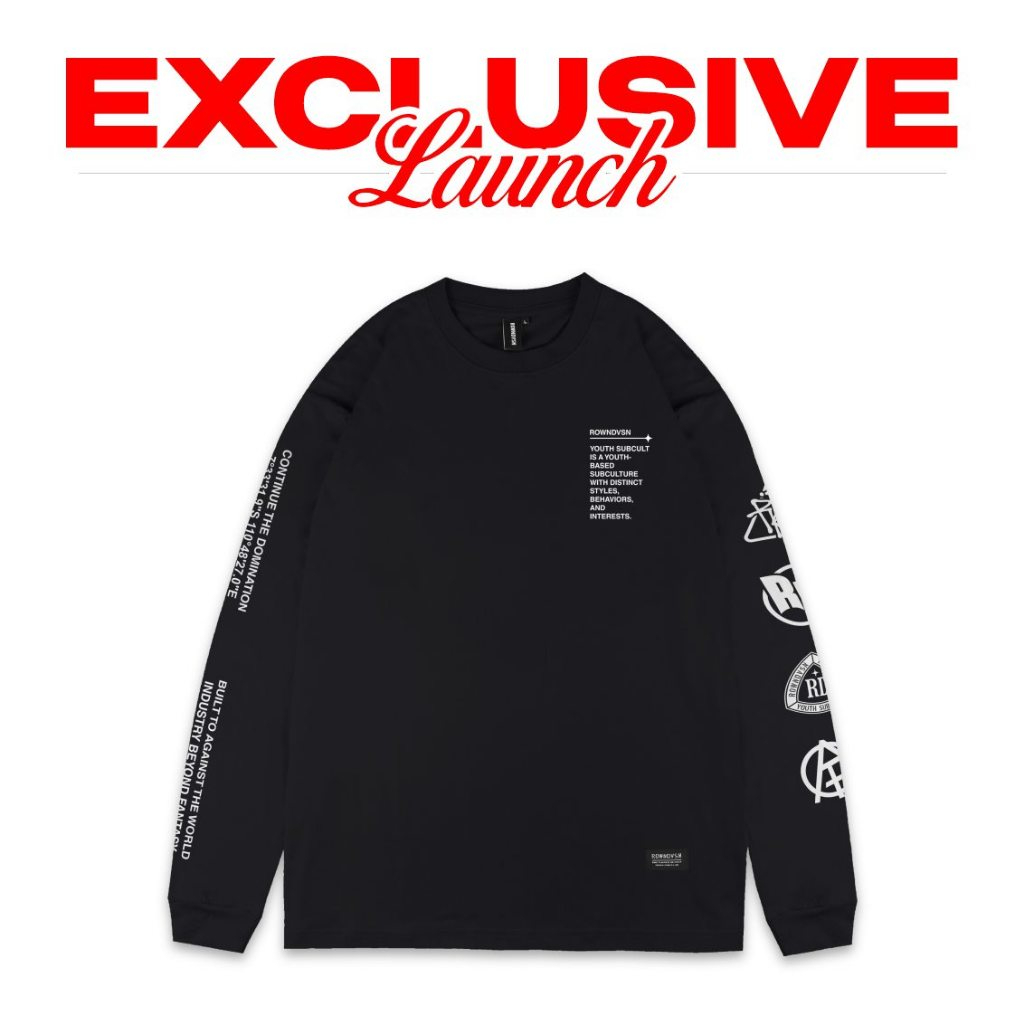 Rown Division Warehouse Longsleeve - Rowndvsn Kaos Panjang Parabellum Hitam