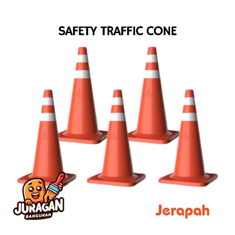 JERAPAH Safety Traffic Cone HDPE | Kerucut Lalu Lintas | Pembatas Jalan | Cone Lalu Lintas | Cone Ja
