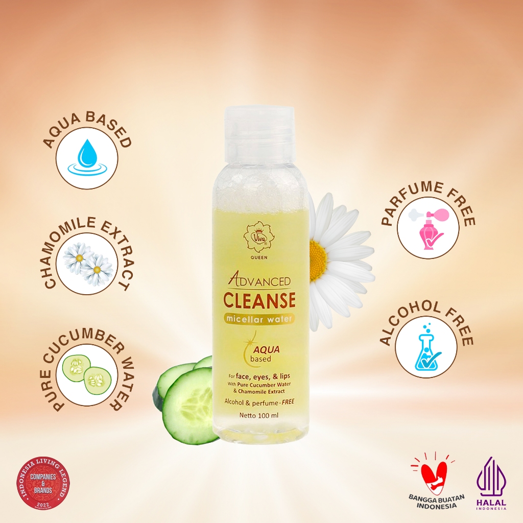 Viva Queen Advanced Cleanse Micellar Water with Cucumber Water & Extract Chamomile (NO ALCOHOL & NO 