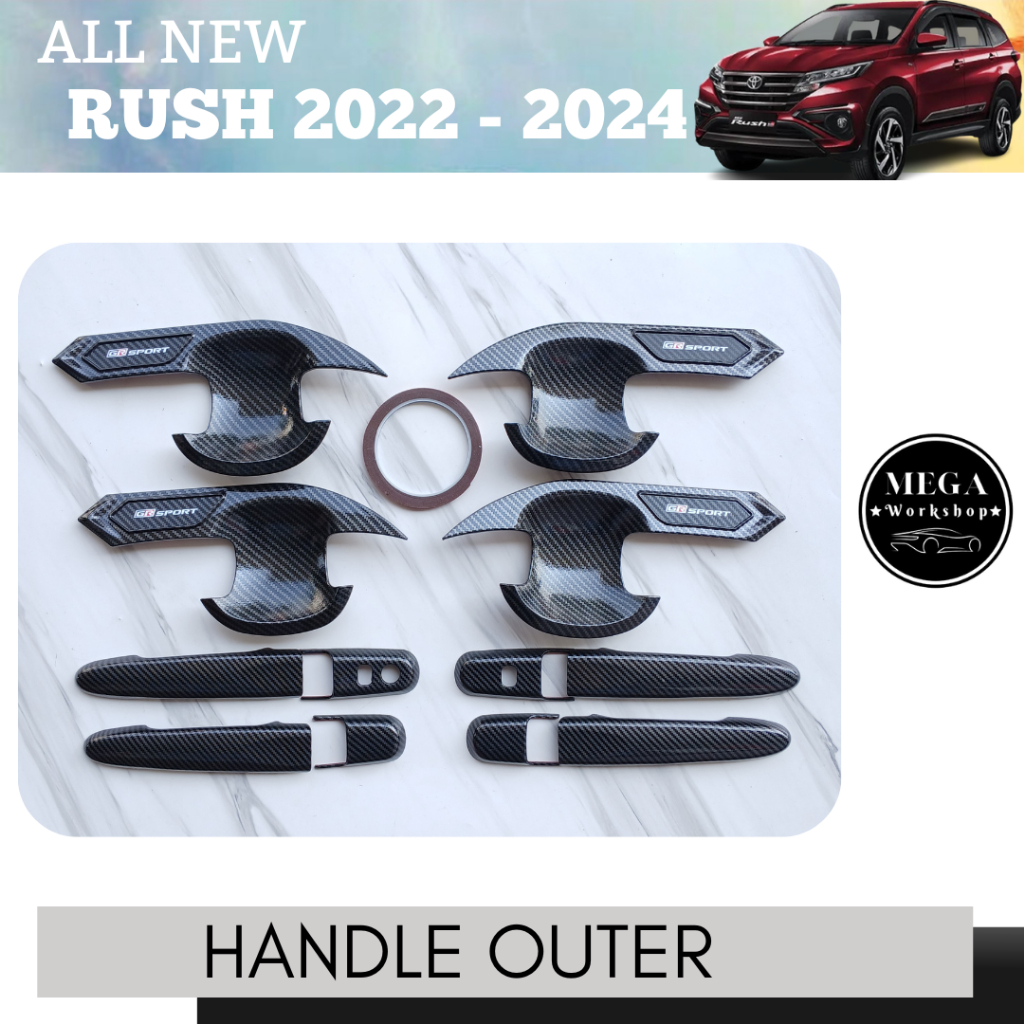 Paket Handle Outer Pintu Mobil All New Rush 2022 - 2024 GR SPORT CARBON