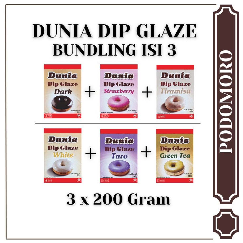 

DUNIA DIP GLAZE BUNDLING ISI 3 Kemasan 200 Gram