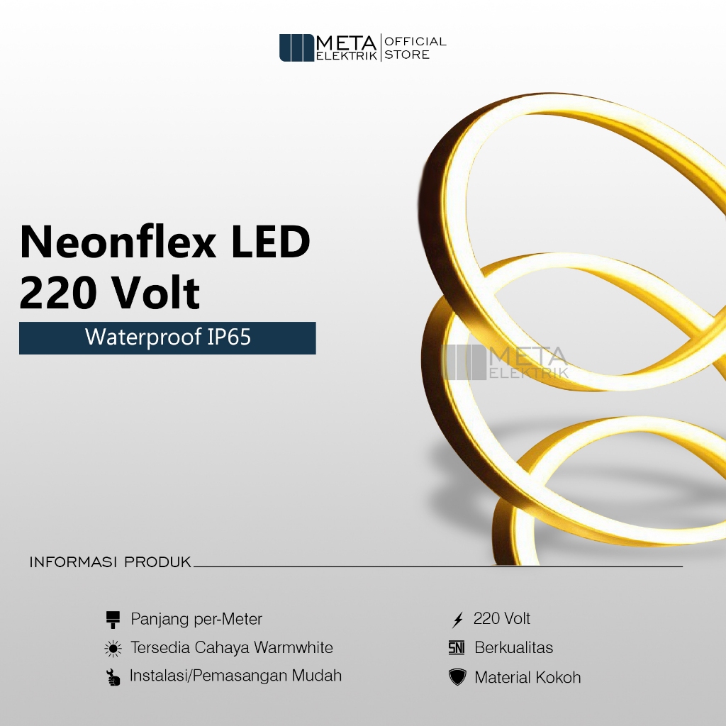 Lampu Led Neon Flex 220v Lampu Neon Flex 220 Volt Led Strip WARMWHITE