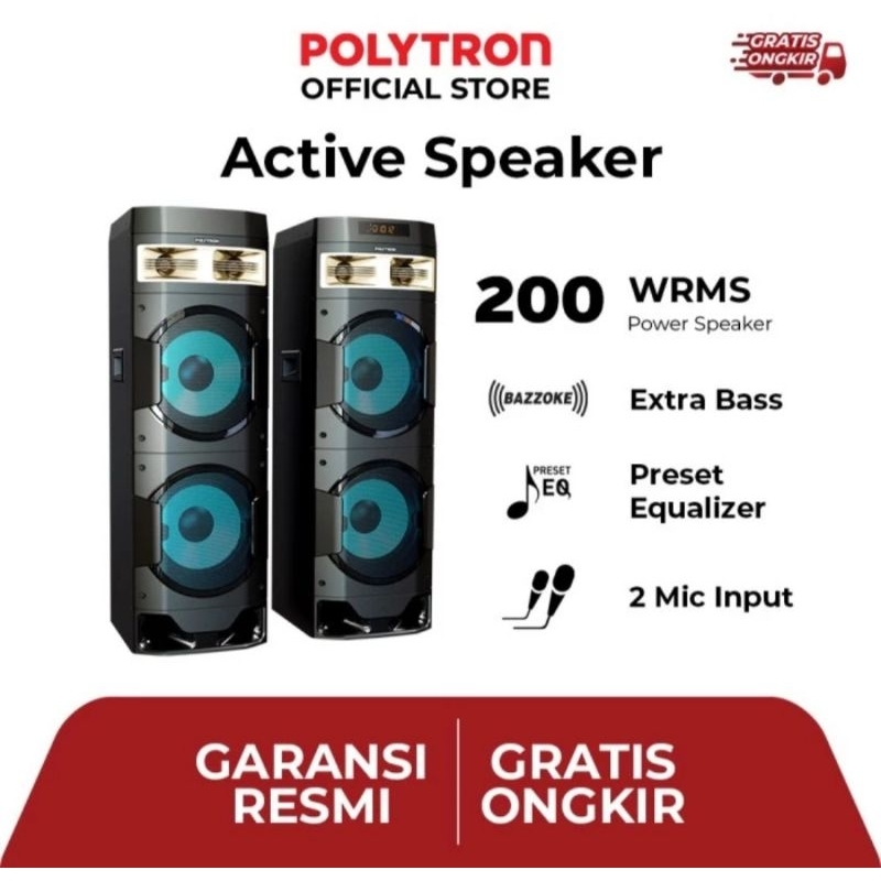 SPEAKER POLYTRON ACTIVE SPEAKER PAS 10DF28 10 INCH SPEAKER AKTIF POLYTRON 10INCH