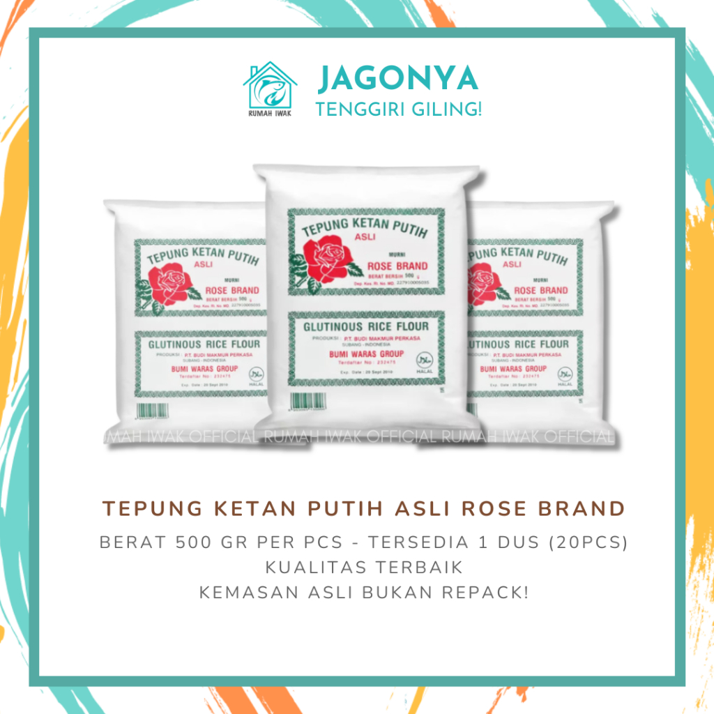 

Tepung Ketan Putih Rose Brand 500g – Premium & Serbaguna Original Rosebrand