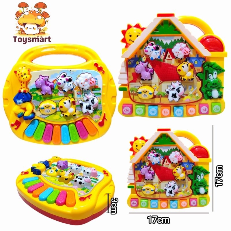 Mainan Piano Anak Musik Animal Mainan Bayi Warna Random Animal musik sound